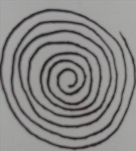hypnotic spiral black grey hand drawn