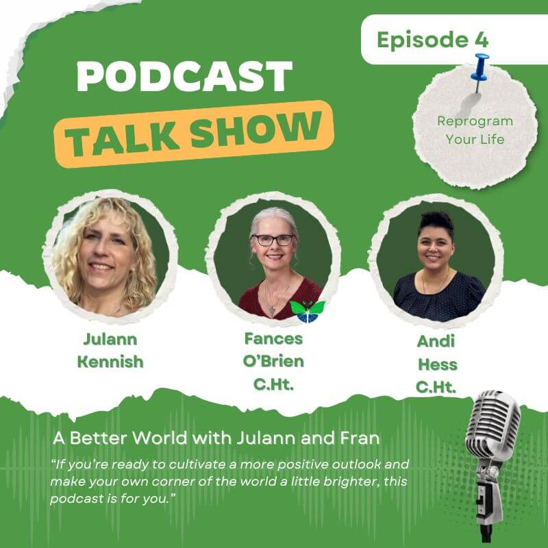 Podcast cover A Better World with Julann and Fran - Podcast Cover Episode 4 With Andi Hess